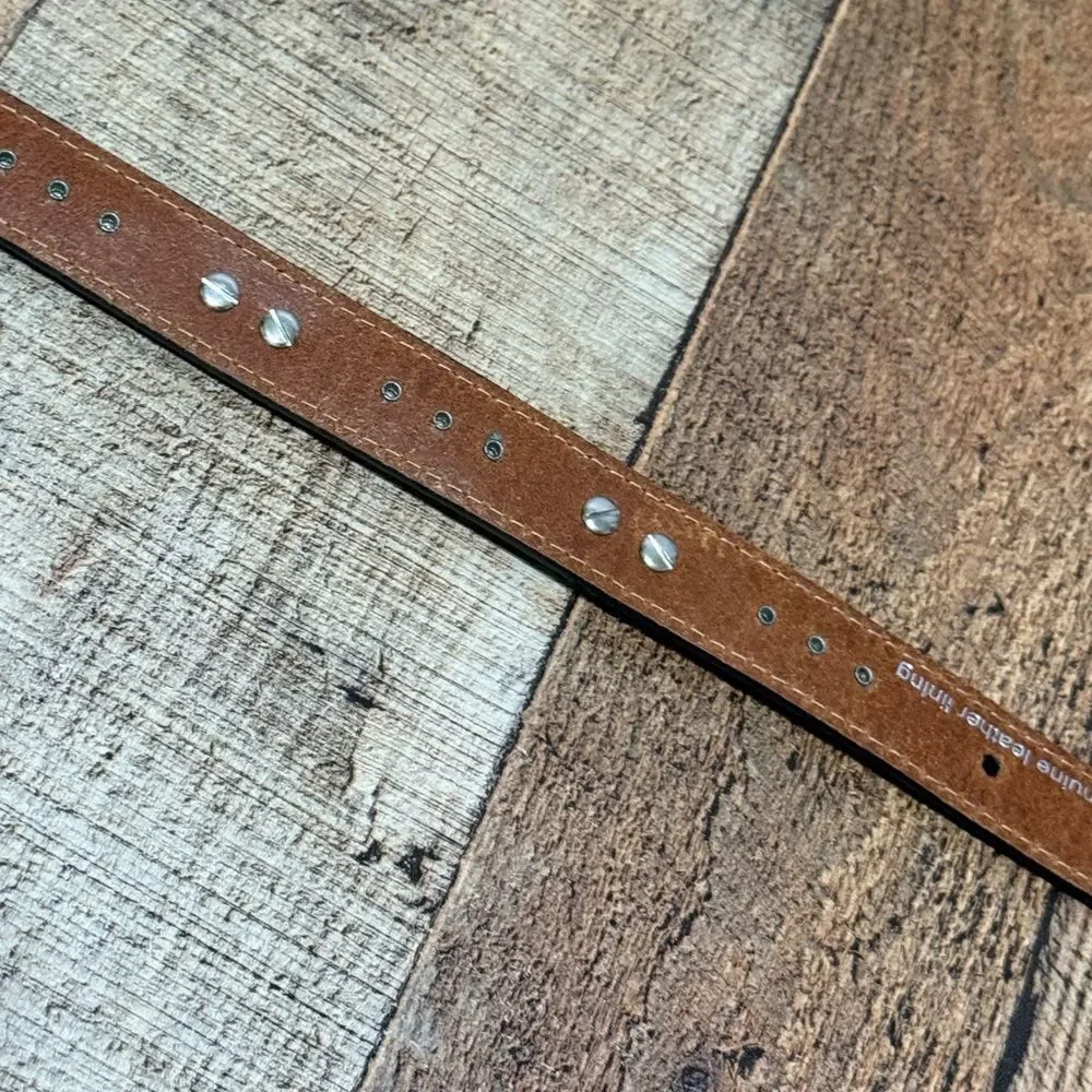 Nocona Rhinestone Studded Camo Dog Collar Heavy‎ Duty Genuine Leather Size L